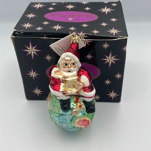 Vintage Christopher Radko On Top Of The World Santa 10th Anniversary